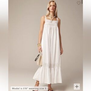J. Crew Cream Maxi Dress with Lace Accents